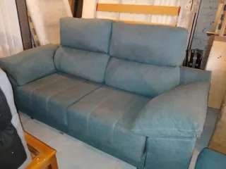 Sofás modular verde azulado de tela