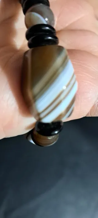 Bracciale Agata Botswana Marrone Bianco