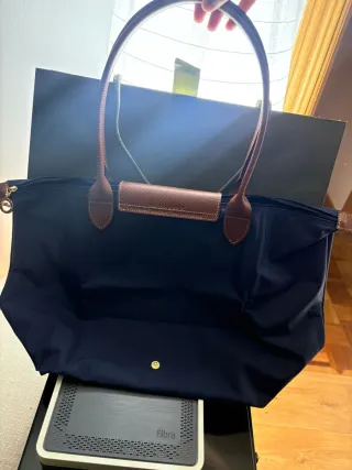 Bolso Longchamp Azul Marino y Marrón