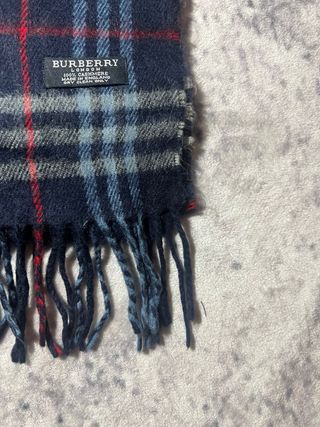 Bufanda Burberry Tartán Azul Marino