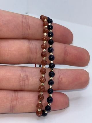 Pulsera Oro 18K Chapado Plata Negra
