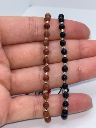 Pulsera Oro 18K Chapado Plata Negra