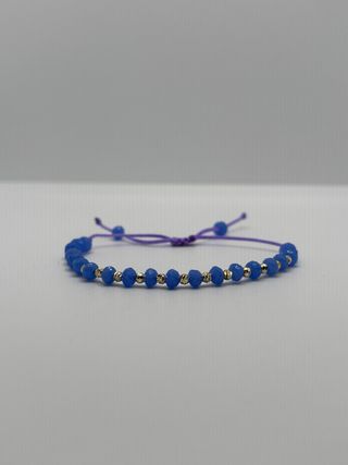 Pulsera Plata 18K Chapada Oro Azul