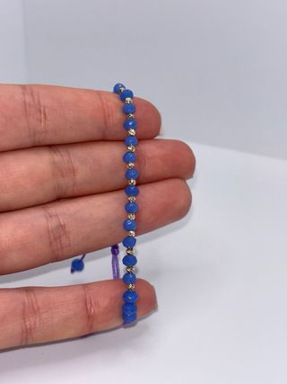 Pulsera Plata 18K Chapada Oro Azul