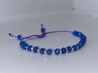 Pulsera Plata 18K Chapada Oro Azul