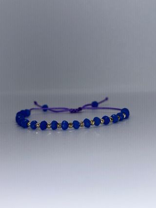 Pulsera Plata 18K Chapada Oro Azul