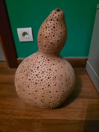 Lámpara Calabaza Artesanal Boho Multicolor