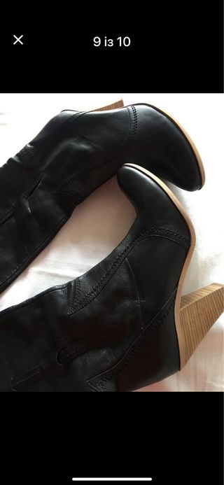 Stivali alti in pelle stile cowboy