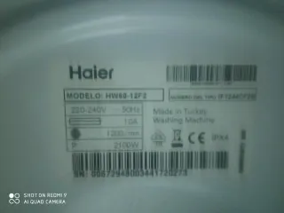 Recambio lavadora Haier HW60-12F2