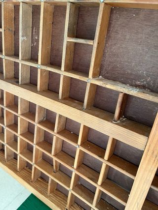 Chivalete Cajon madera Imprenta antiguo expositor