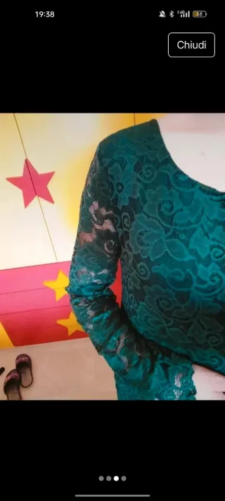 Vestito verde in pizzo