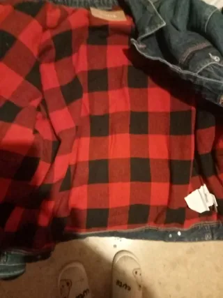 Cazadora tejana forrada cuadros