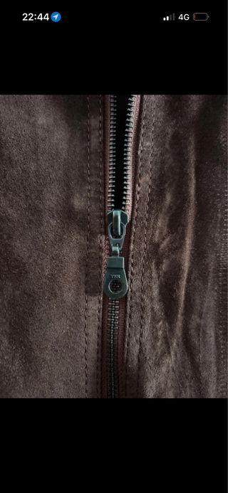 Chaqueta de piel marrón