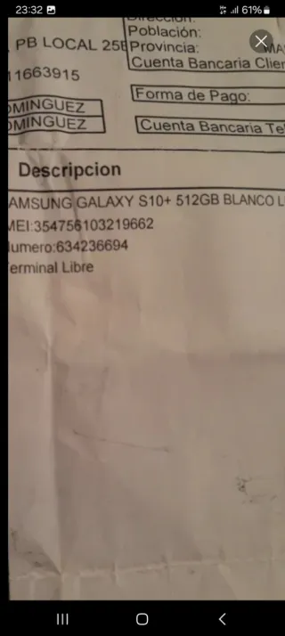 Samsung Galaxy S10+ 512 Gigas blanco De mujer