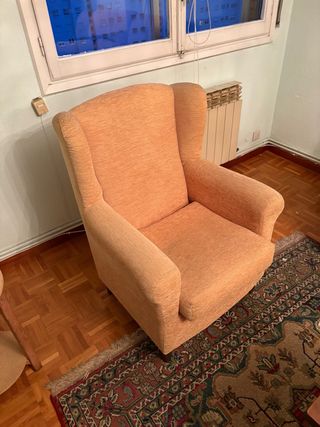 Butaca de tela naranja