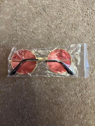 Lote Cinta Pelo y Gafas Disfraz Hippie