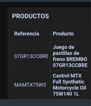 Castrol MTX 75W-140 Y MOTUL y Brembo V85TT