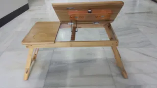 Mesa madera de bambú para ordenador portátil