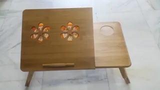 Mesa madera de bambú para ordenador portátil