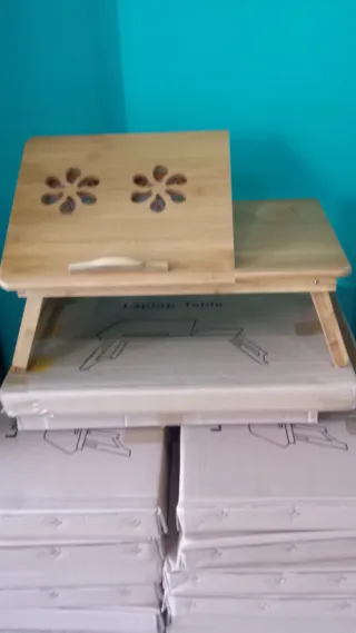 Mesa madera de bambú para ordenador portátil