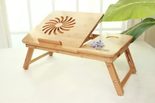 Mesa madera de bambú para ordenador portátil