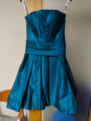 Vestido fiesta burbuja verde esmeralda