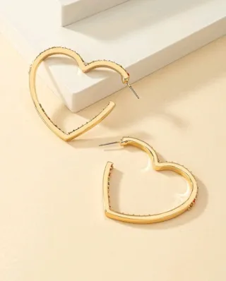 CON ETIQUETA. Pendientes corazones multicolor