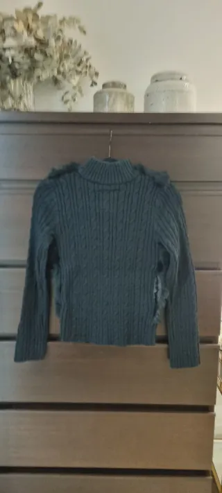 Chaqueta Blanco pelo y punto color negro Blanco.