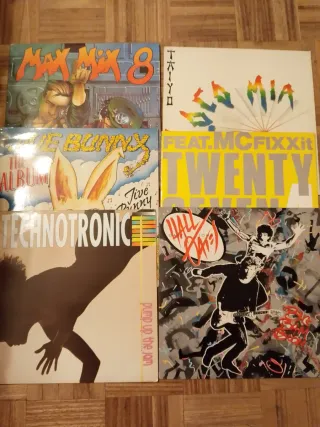 Lote 6 Vinilos Max Mix, Technotronic, etc.