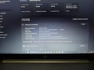 Portátil HP 8GB RAM 500GB Almacenamiento
