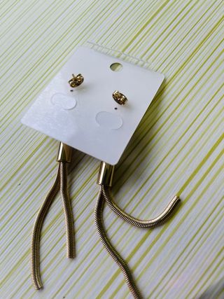 Pendientes oro laminado largos