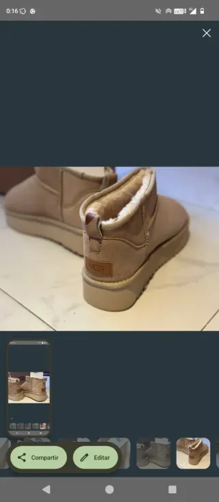 Botas UGG Ultra Mini Plataforma Sand Talla 39