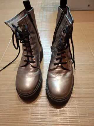 Botas militares plataforma plateadas