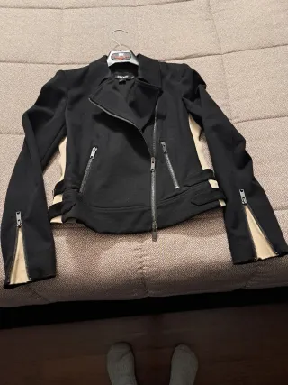 Donna Karan New York Giubbotto Nero Beige Tg S