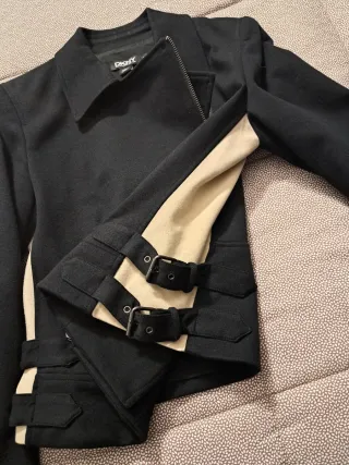 Donna Karan New York Giubbotto Nero Beige Tg S