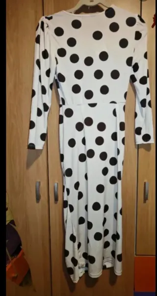 Vestido lunares drapeado Talla S