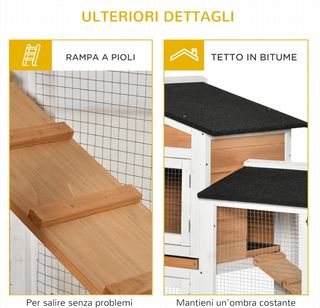 Jaula para Conejos de Exterior con 6 Ruedas, Puertas Múltiples, Conejera de Madera de Abeto con Rampa, Casita para Conejos y Espacio Abierto Cercado, Amarillo y Negro