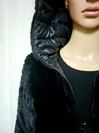 Giacca double face con cappuccio