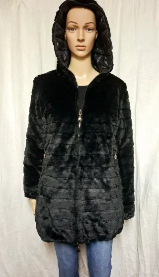 Giacca double face con cappuccio