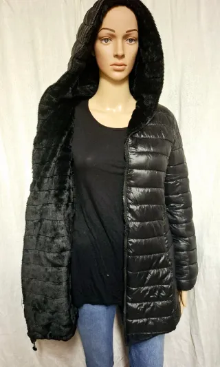 Giacca double face con cappuccio