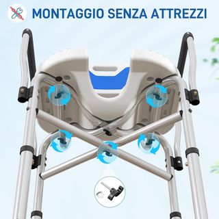 Silla de Ducha Con Respaldo, Apoyabrazos, Asiento Estriado Y Barras De Refuerzo, Taburete De Ducha Con Altura Ajustable, Orificios Para Agua Y Patas Antideslizantes Para Ancianos Y Discapacitados,...