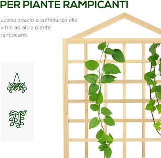 Jardinera De Exterior De Madera De Abeto Con Enrejado, Orificios De Drenaje Y Tela No Tejida En La Parte Inferior, 90X43X150 Cm