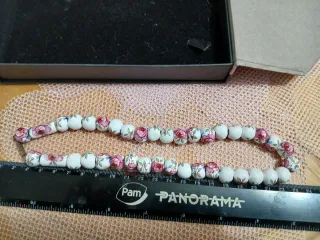 Collana vintage ceramica floreale