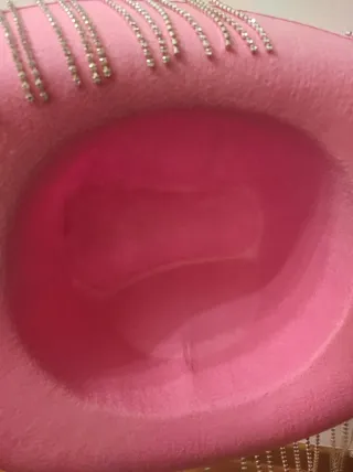 Gorro cowboy rosa con pedrería