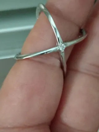 Anillo Plata Ajustable Corazón y dos circonitas