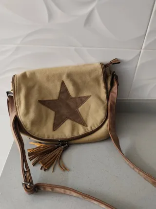 Borsa a tracolla donna beige e marrone
