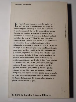 POESÍA CHINA. ANTOLOGÍA POESÍA GRIEGA. DESDE 8€
