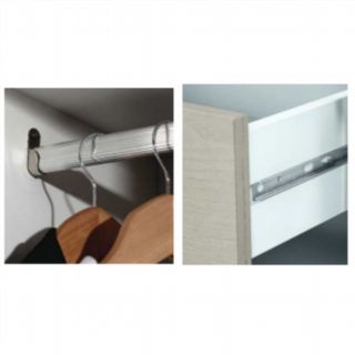 Kit Armario Vestidor 1 Cajón 158 Cm. Blanco Y Rob