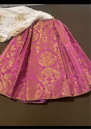 Vestido Fallera Morado y Dorado