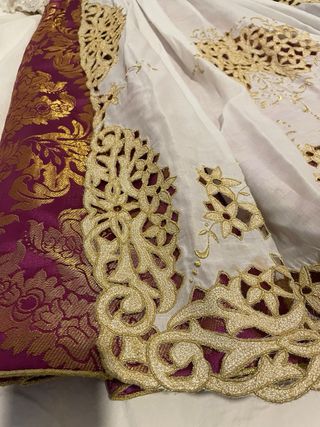 Vestido Fallera Morado y Dorado